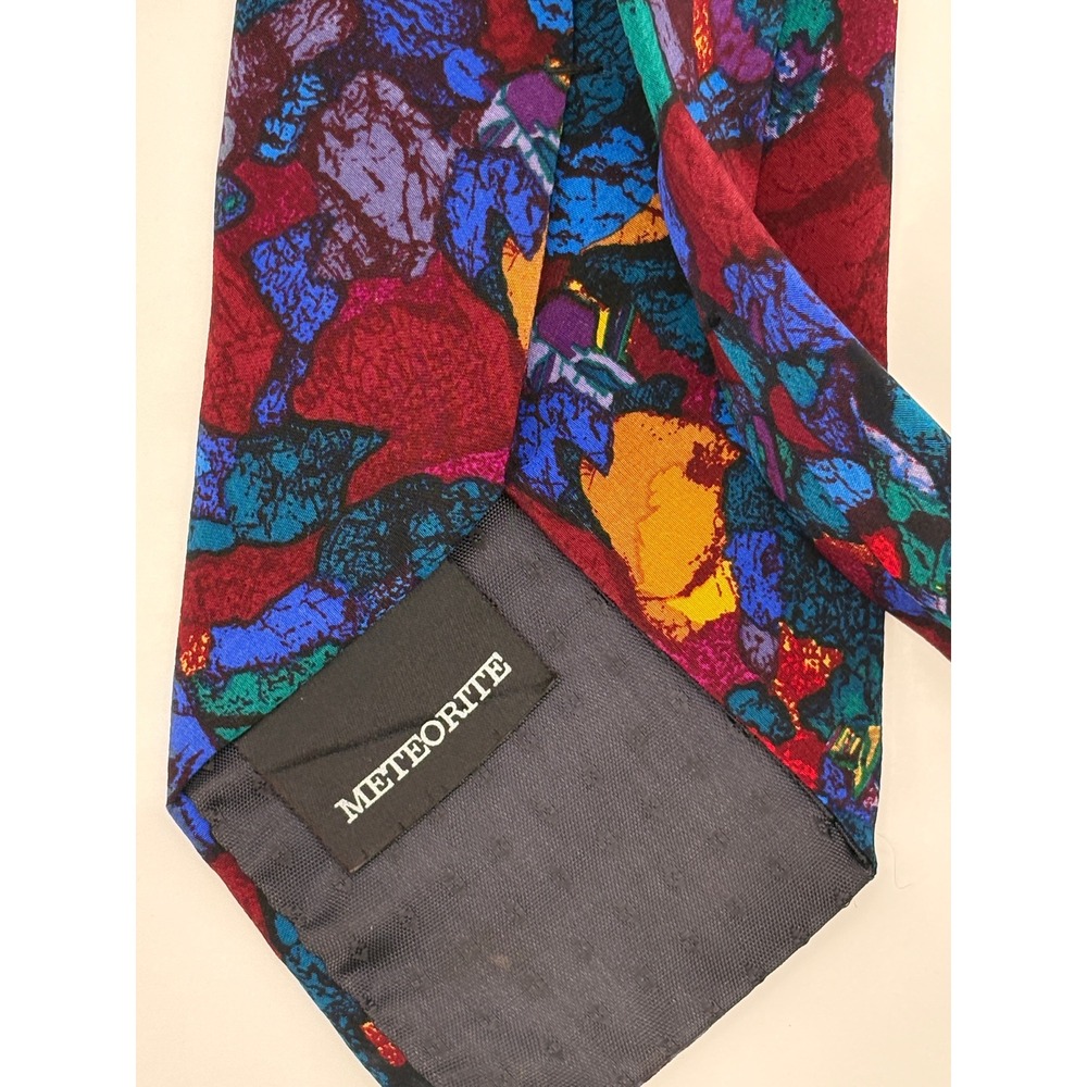 Stonehenge‎ Molecular Expressions Moon Rock Meteorite Silk Tie Red Blue Abstract - Picture 3 of 4